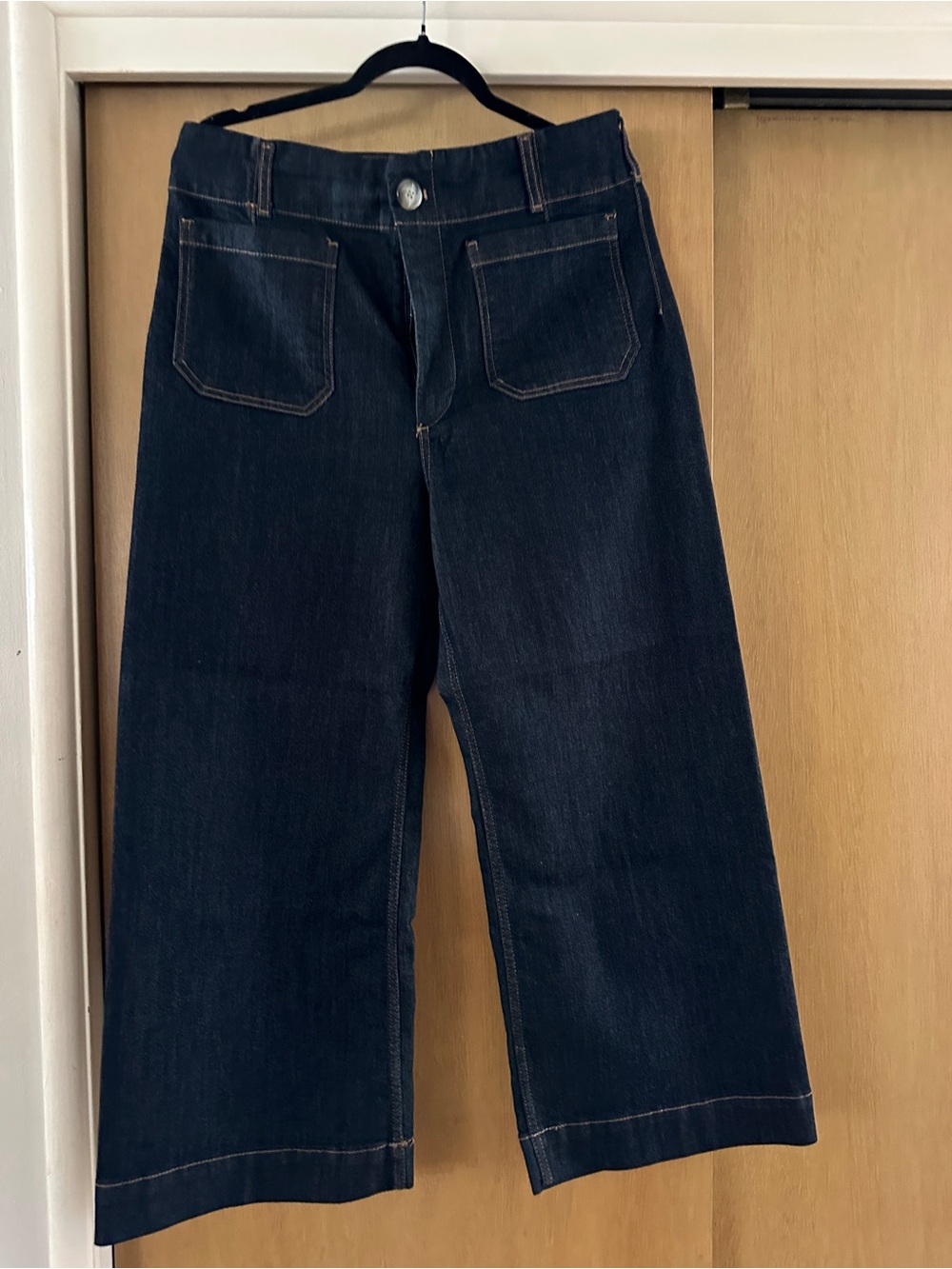 Anthropologie Maeve Colette High-Rise Wide-Leg Cropped Jeans